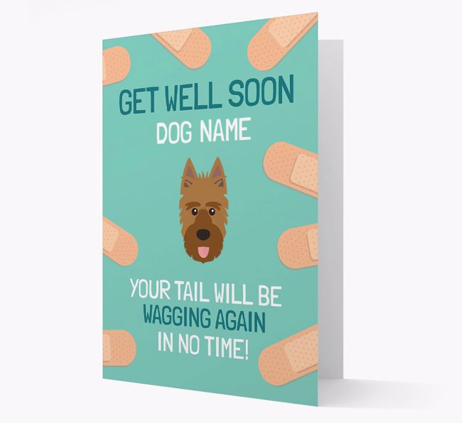 Personalized 'Get well soon {dogsName}' Card with {breedFullName} Icon